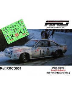 Decals Opel Manta 400 Rally Wallonie 1984  Rallye slot calcas Coulsoul 