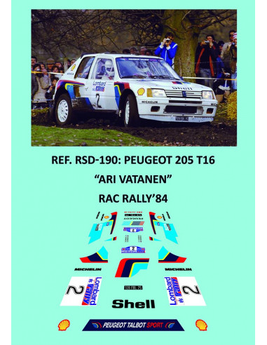 Peugeot 205 T16 - Ari Vatanen - RAC Rally 1984